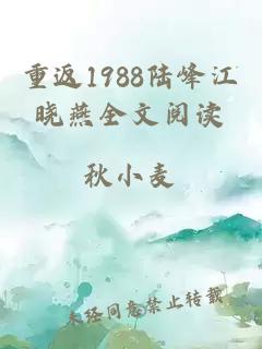 重返1988陸峰江曉燕全文閱讀